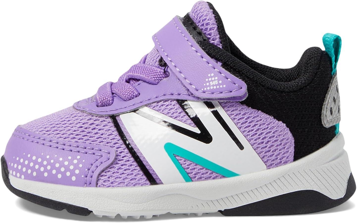 New Balance Kids Dynasoft 545 V1 Bungee Lace with Top Strap Running Shoe, Purple Fade/Black, 10 Wide US Unisex toddler