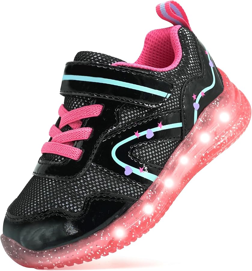 Light Up Shoes for Boys Girls Toddler LED Flashing Sneakers Breathable Sport Walking Shoes for Kids