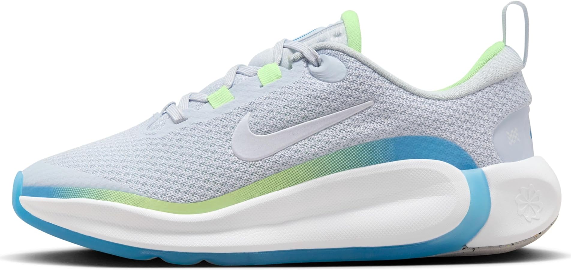 Nike Infinity Flow Big Kids' Running Shoes (FD6058-001, Football Grey/White-Barely Volt) Size 3