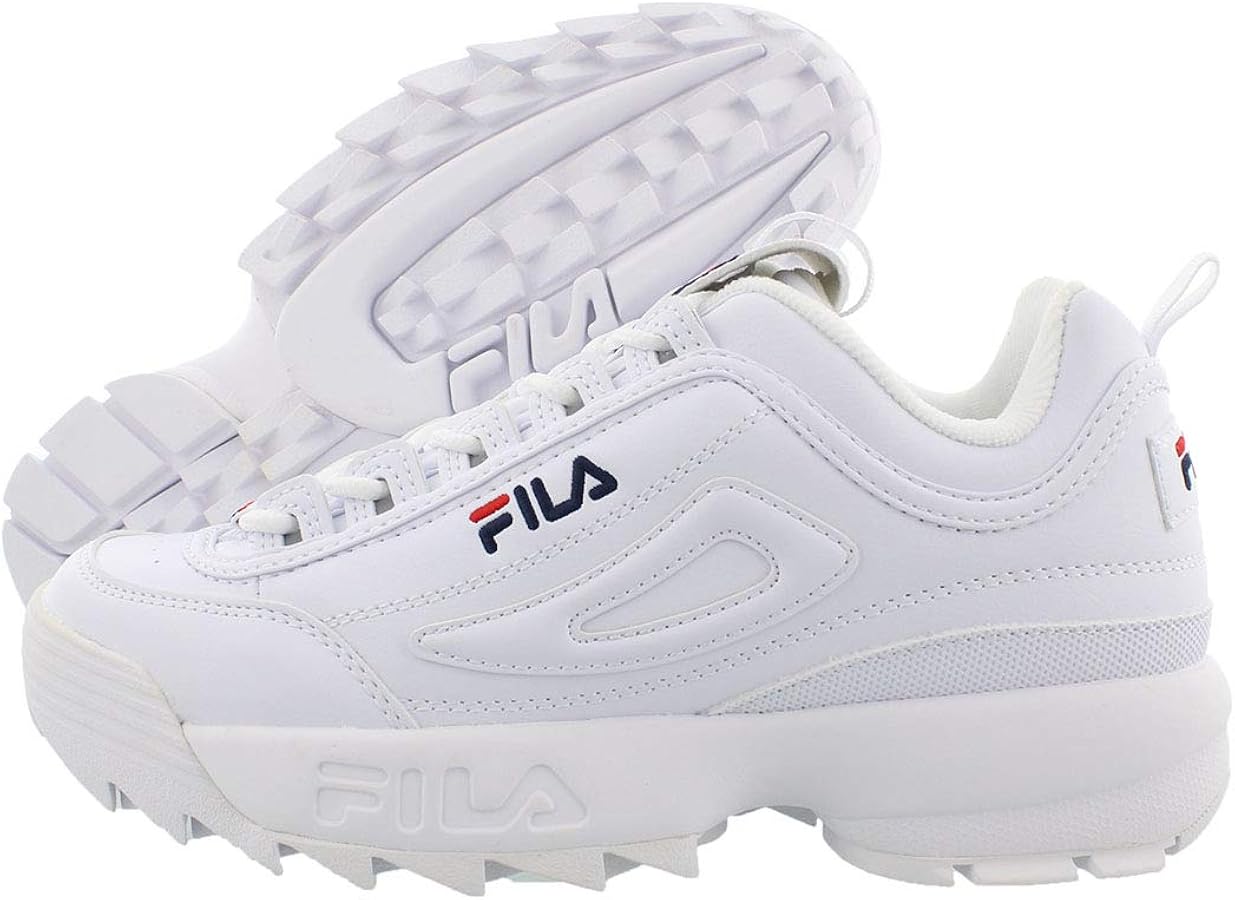 Fila Disruptor II (Little Kid/Big Kid) White/Peacoat/Virtual Red 3.5 Big Kid M