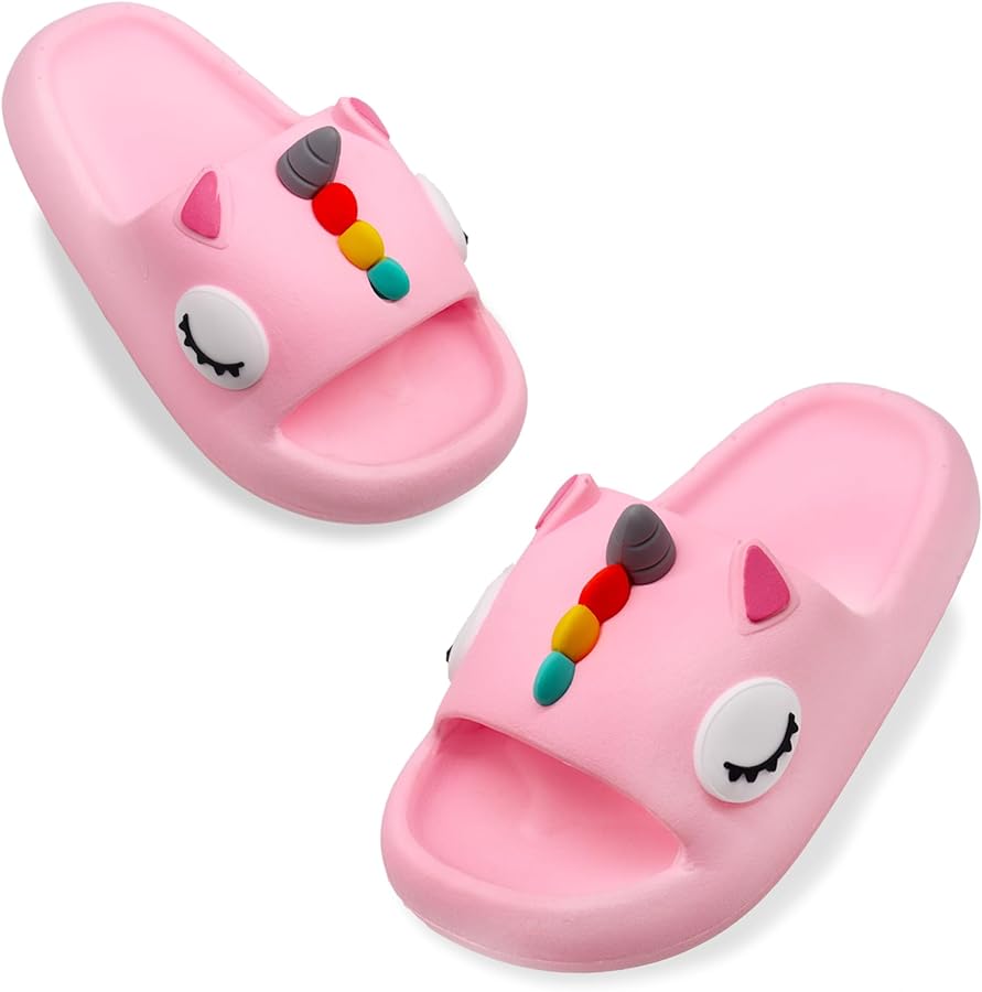 Toddler Little Kids Slides Sandals Unicorn Shark Bunny Beach Pool Shower Slides Anti-Skid Home Bath Slippers Cute Summer Outdoor Shoes for Girls and Boys