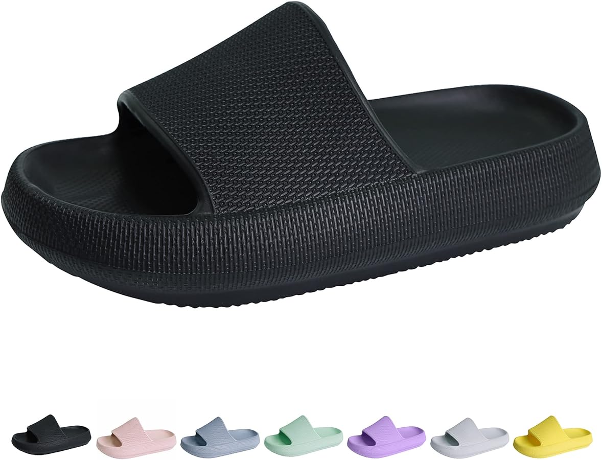 Youecci Cloud Slides for Kids丨Shower Slippers Bathroom Pool Sandals丨Boys Girls Comfy Thick Sole Slippers丨Summer Non-Slip Beach Shoes