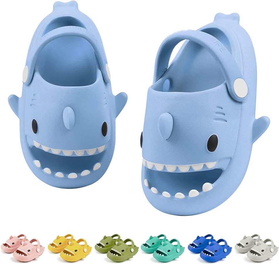 Kids Shark Cloud Slides | Toddler Boys Girls Shower Slippers | Boys Girls Cute Cartoon Fish Flip Flops | Beach Pool Home Sandals | Quick Dry Non-Slip