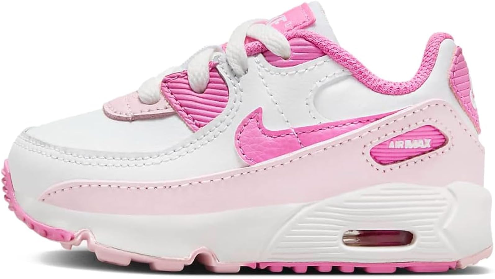 Nike Air Max 90 LTR Baby/Toddler Shoes (FZ3557-100, White/Pink Foam/Playful Pink) Size 9