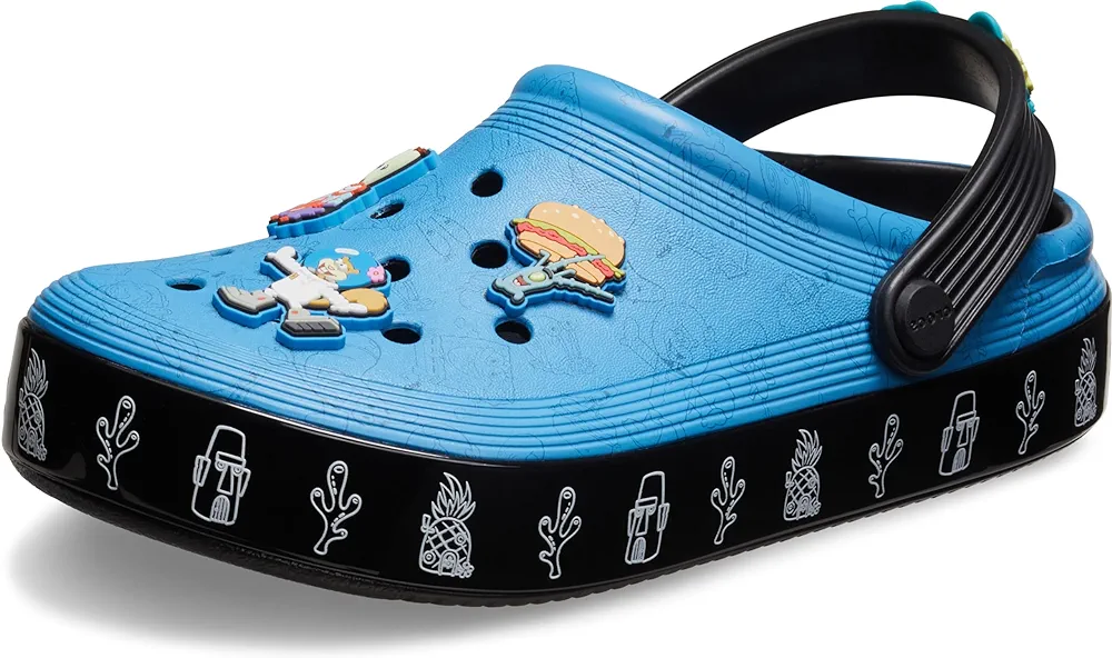 Crocs Unisex-Child Spongebob Squarepants Off Court Clogs (Little Big Kid) Multi ClgK Black