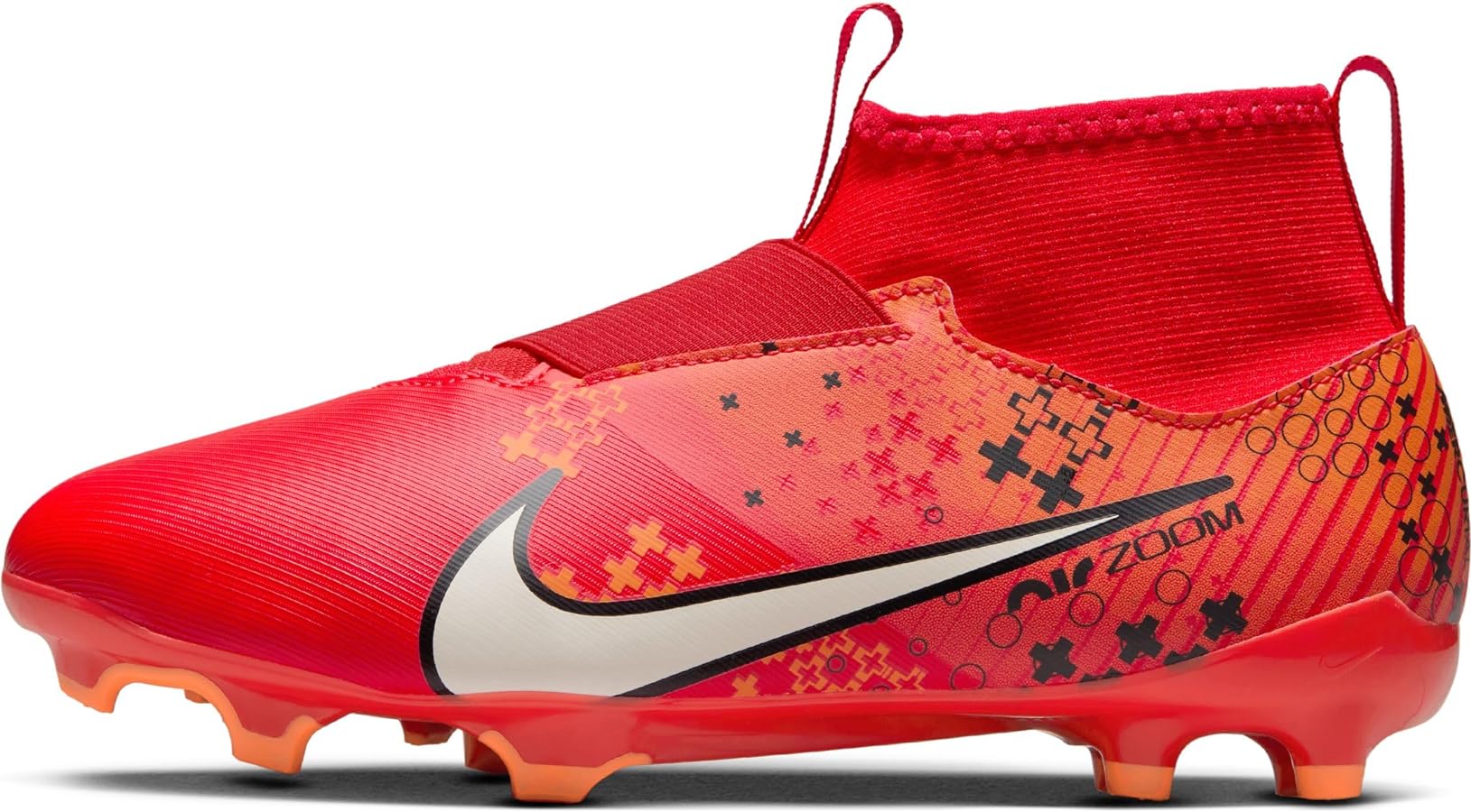 Nike Jr. Superfly 9 Academy Mercurial Dream Speed Little/Big Kids' MG High-Top Soccer Cleats (FJ0353-600, Light Crimson/Bright Mandarin/Black/Pale Ivory) Size 6