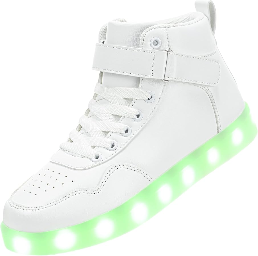 APTESOL Kids LED Light Up Shoes High Top Cool USB Rechargeable Flashing Sneakers for Unisex Child Boys Girls