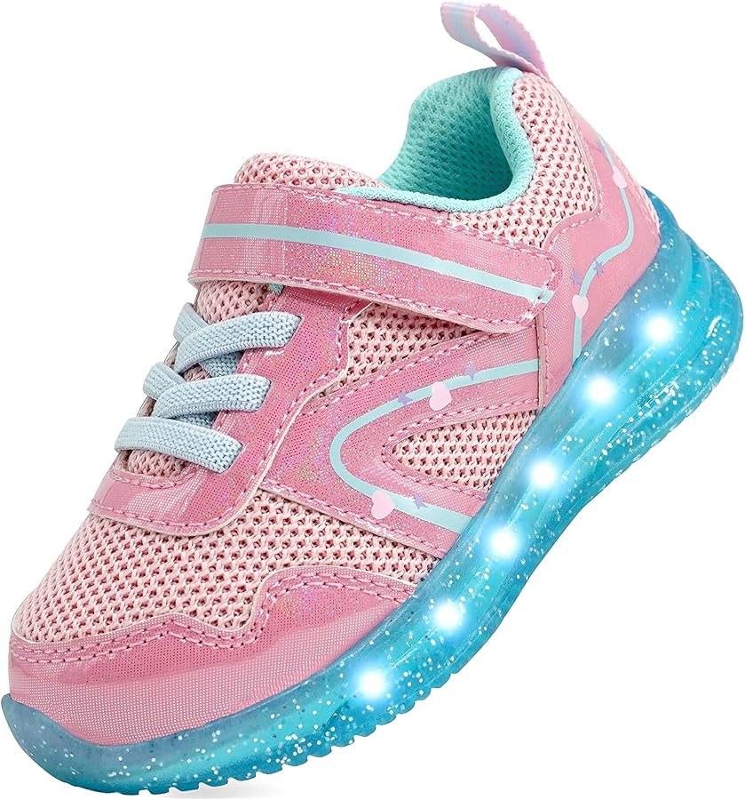 Boys Girls Sneakers Light up for Toddler Size 5 to Little Kids Size 2