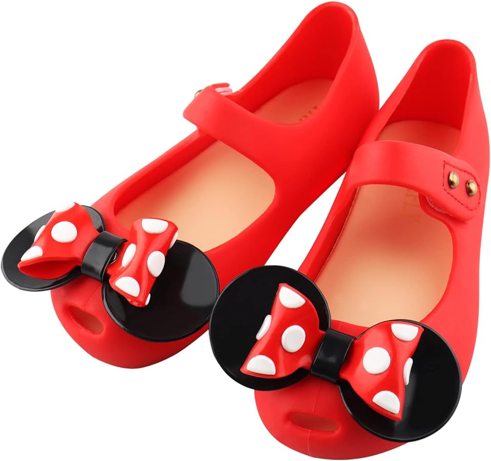 Girls Sweet Dot Bow Princess Sandals Shoes Mary Jane Jelly Shoes Kid's Flat for Toddler/Little Kid