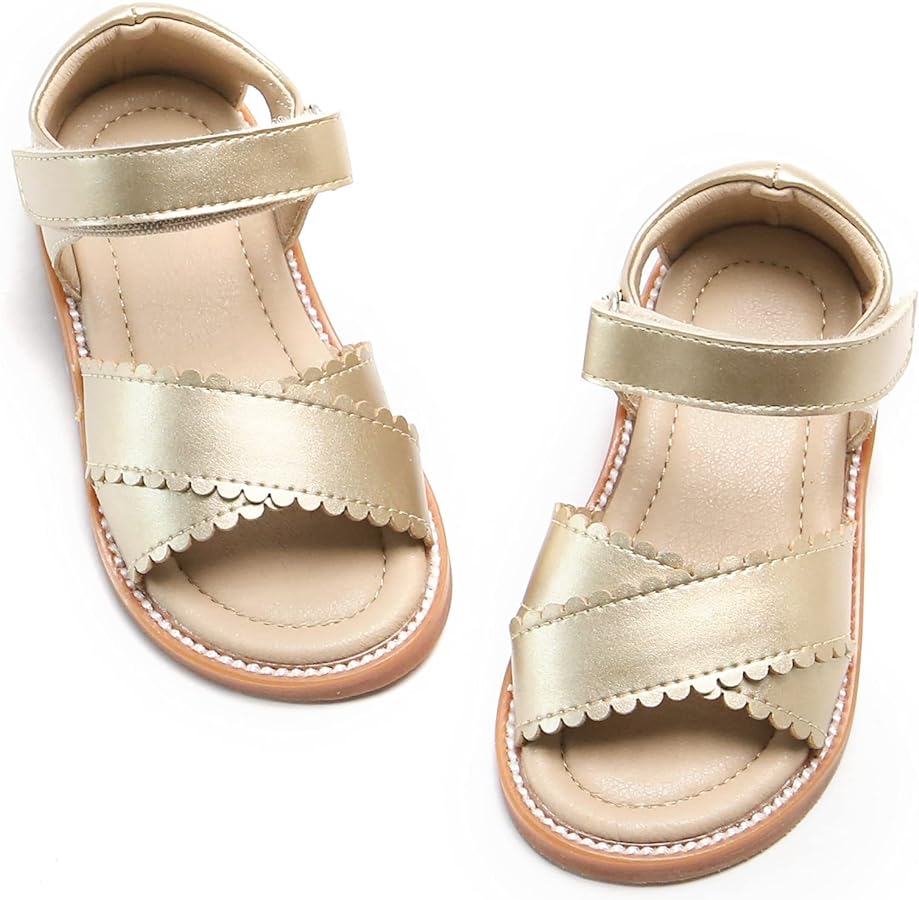 Felix & Flora Toddler Girl Sandals -Flower Girl Dress Shoes Open Toe Little Kid Summer Flats