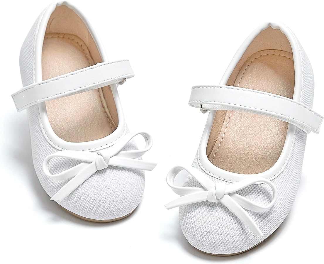 THEE BRON Toddler Girls Shoes Mary Jane Flats for Girls Ballerina Dress Shoes