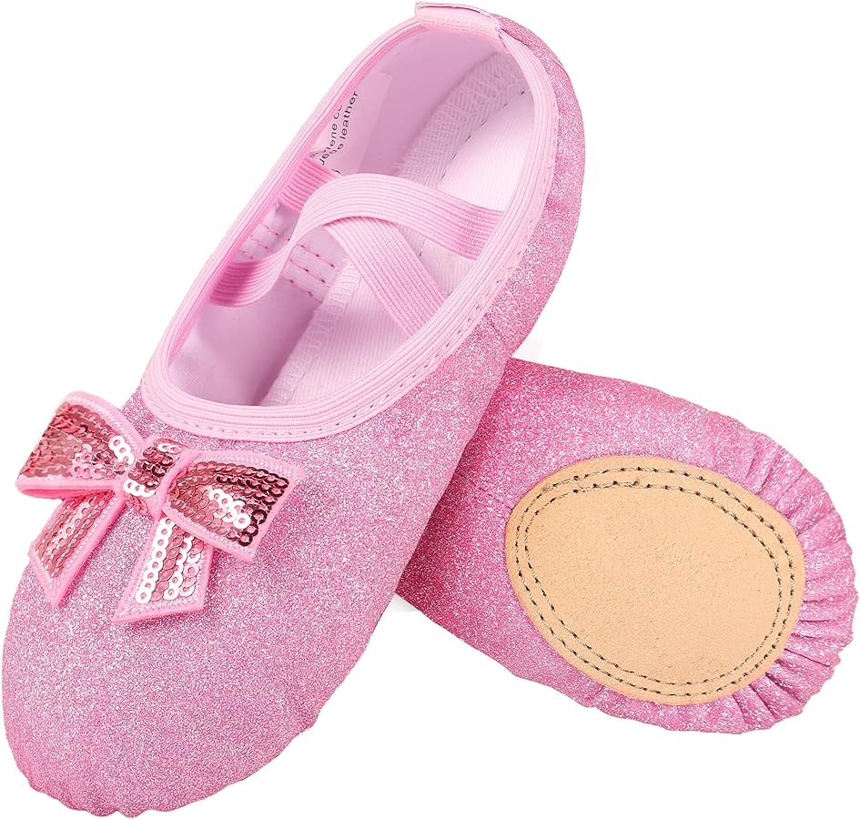 Arshiner Ballet Shoes for Girls Canvas Ballet Slippers Dance Shoes with Elastic Band for Toddler/Little Kid/Big Kid