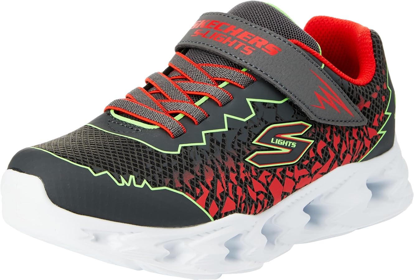 Skechers Vortex 2.0-ZORENTO Sneaker, Charcoal/Lime, 13 US Unisex Little Kid