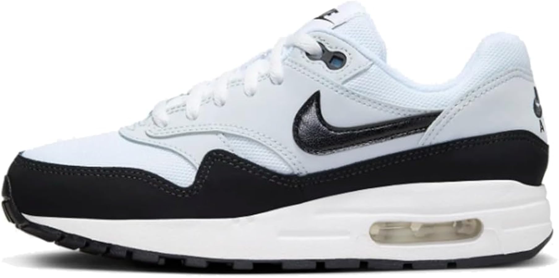 NIKE Air Max 1 Big Kids' Shoes (DZ3307-106,White/Black-Pure Platinum) Size 6.5