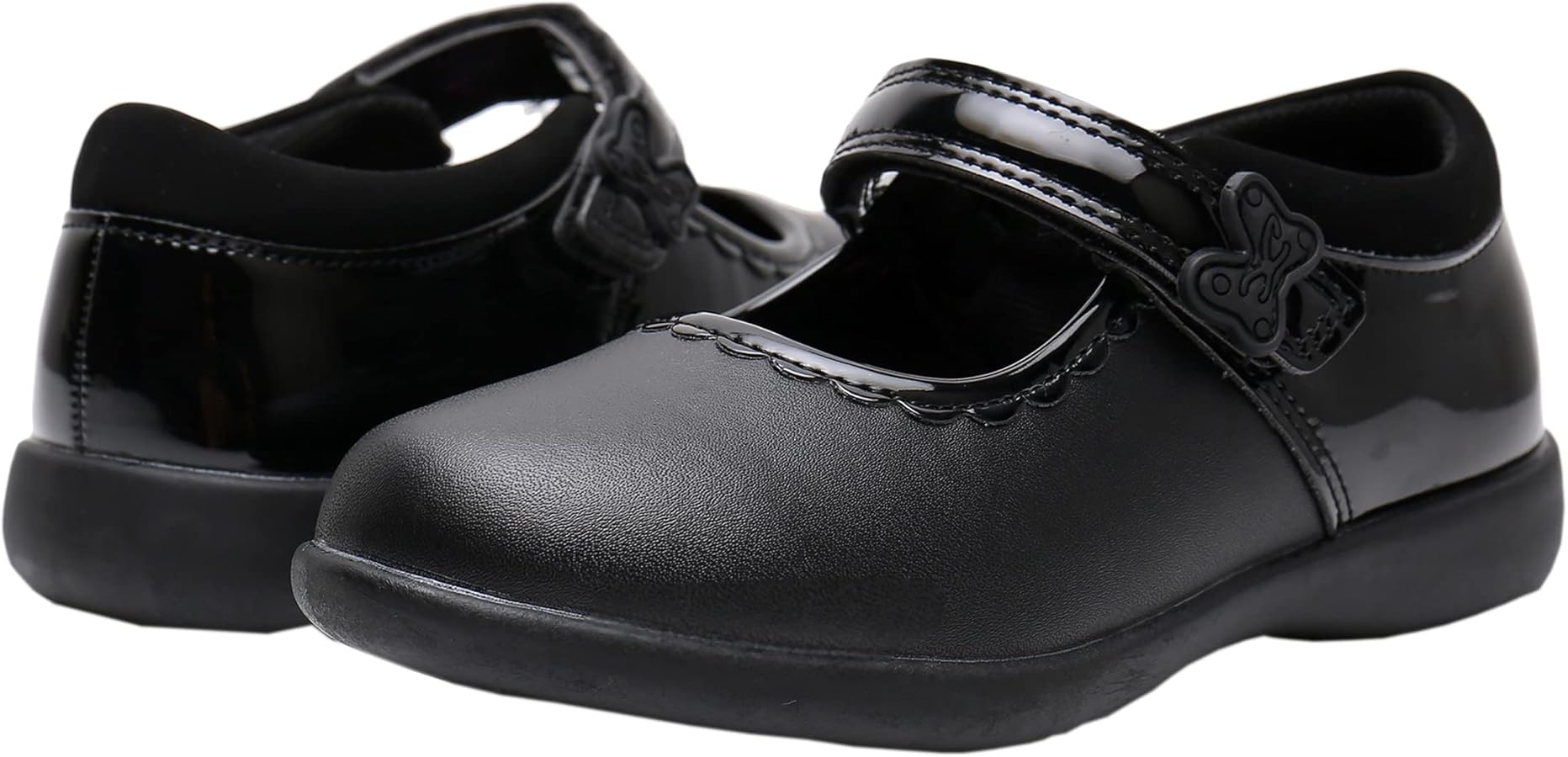 Girls Mary Jane Shoes, School Uniform Black Flat Dress Shoes(Toddler/Little Kid/Big Kid)